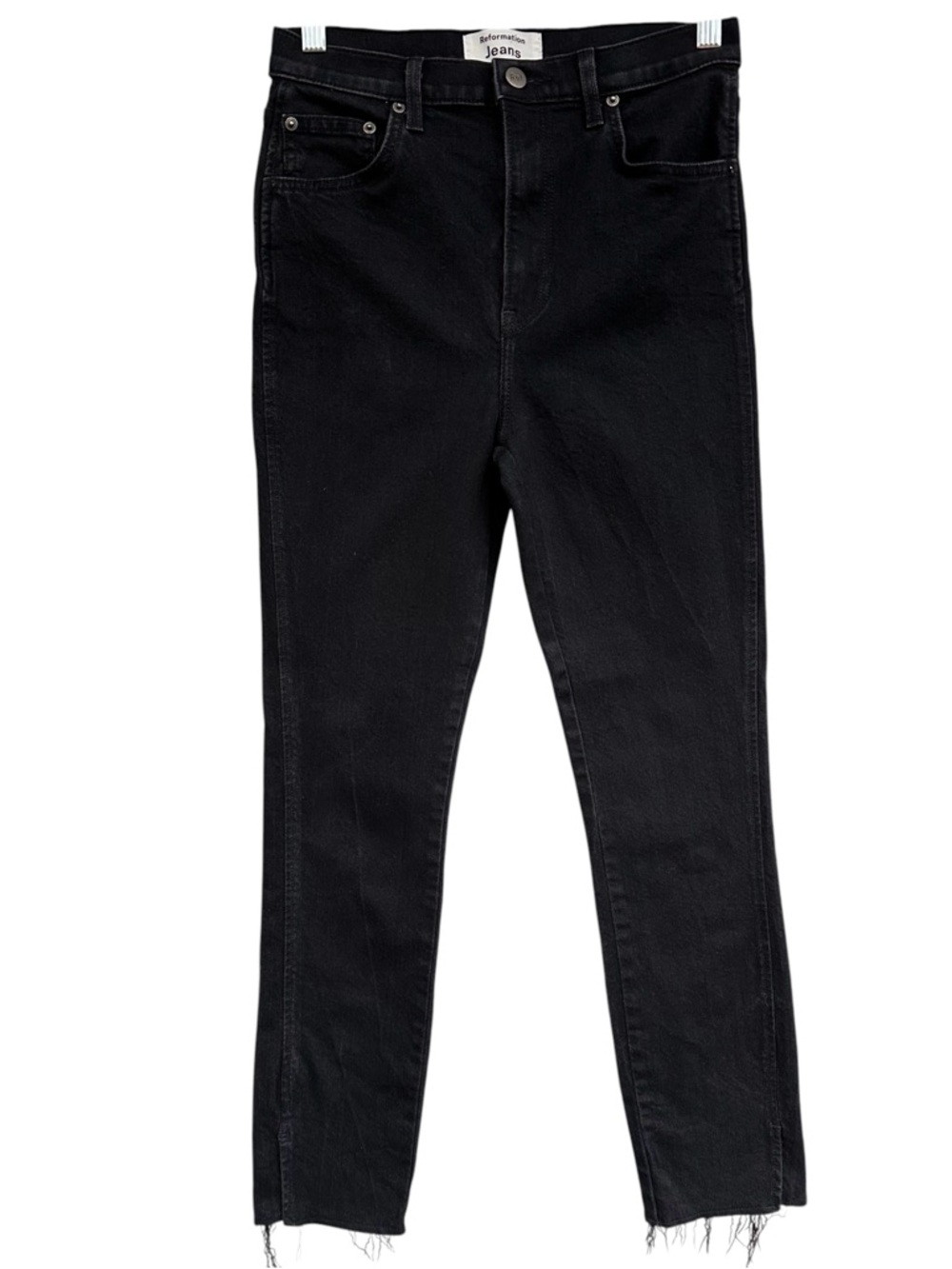Reformation High‎ & Skinny Split Hem Black Jeans Size 28